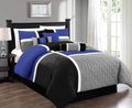 Upland 7-Piece Quilted Patchwork Comforter Set King - Three Tone