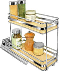 Pull Out Spice Rack Organizer 4-3/8 in Wide - Slide Out 2 Tier