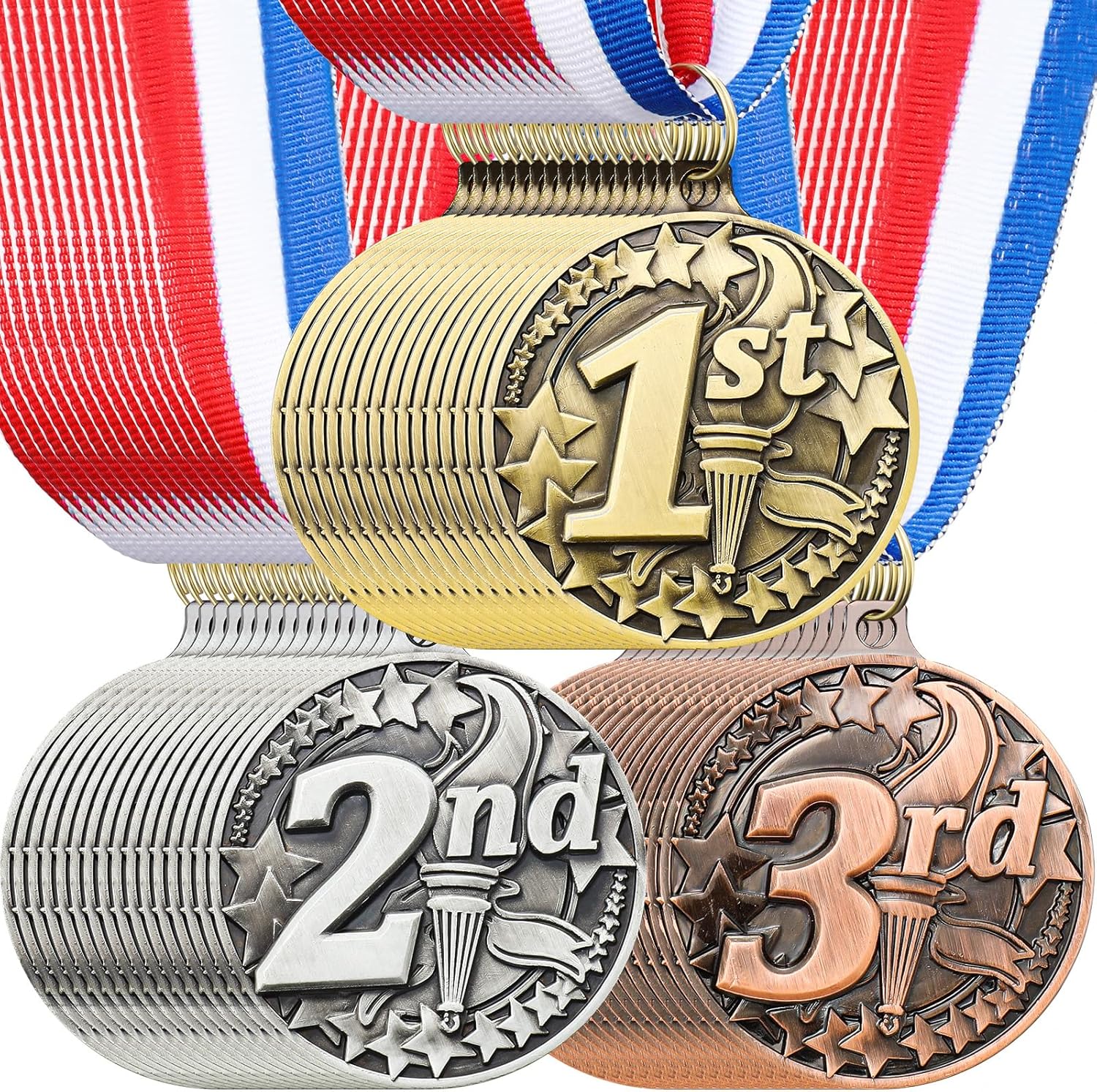 Award Medals for 1st 2nd 3rd Place with Neck Ribbon Trophy