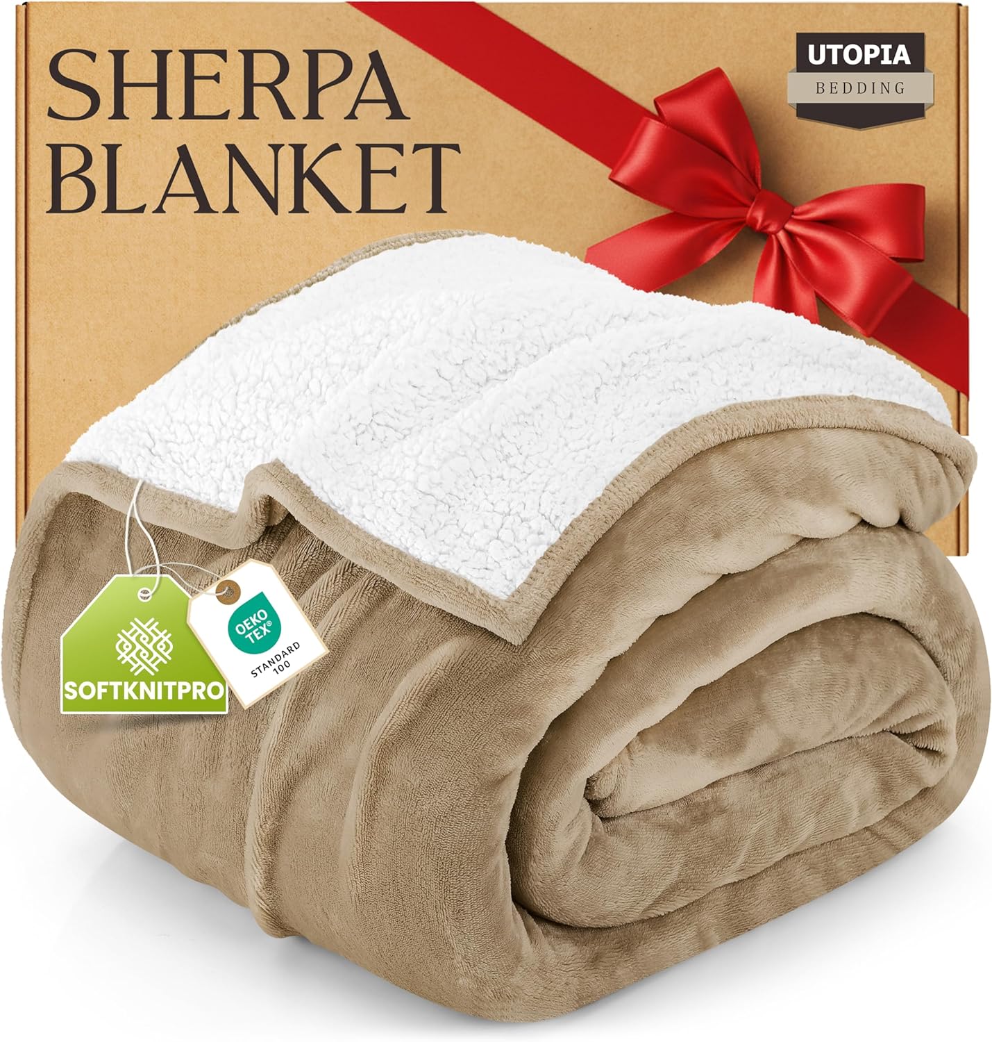 Utopia Bedding Sherpa Blanket King Size - Soft Plush Fleece