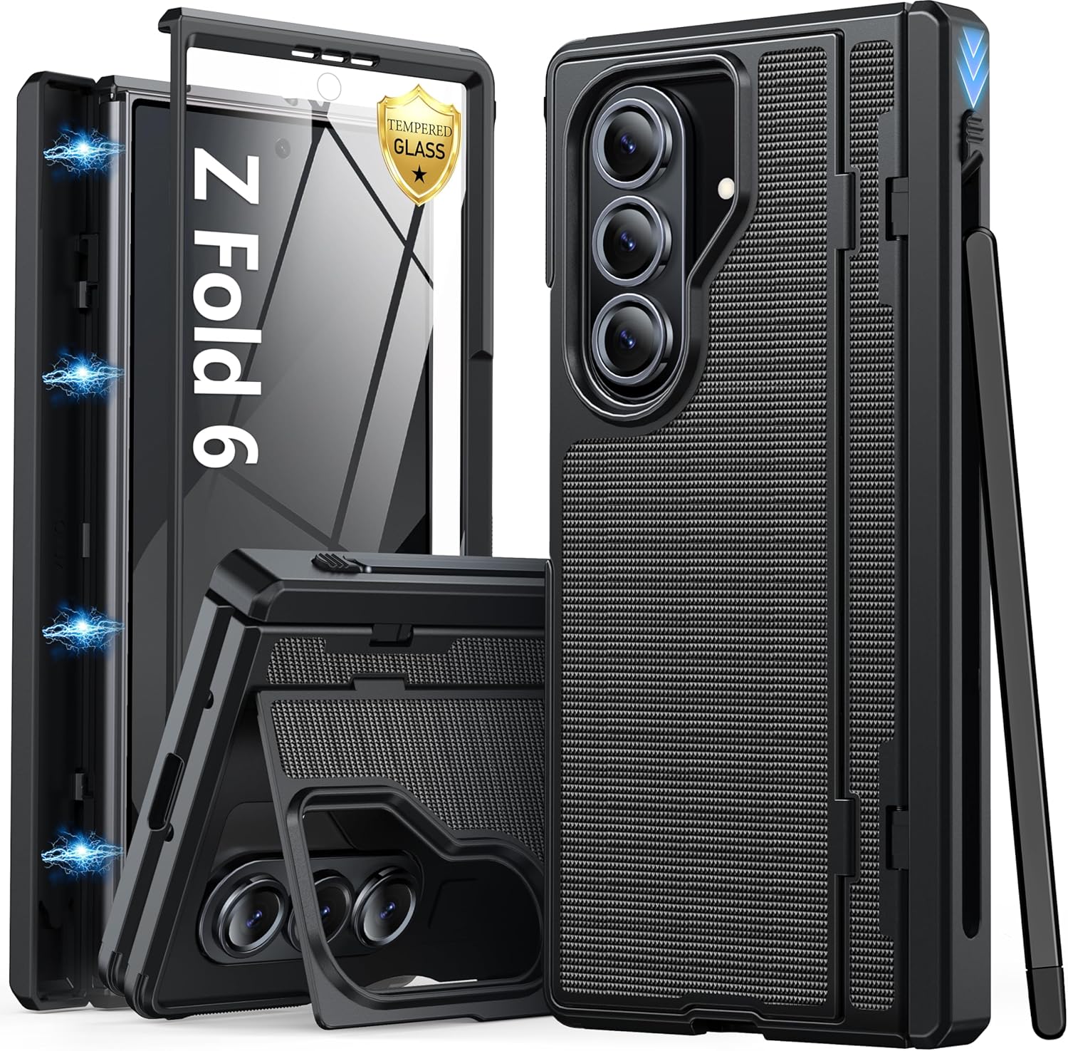 Oterkin Z Fold 6 Case with Screen Protector and Kickstand