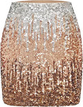Women's Sequin Bodycon Mini Skirt - Sparkle Stretchy Clubwear