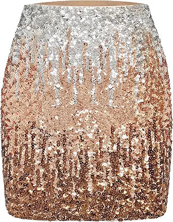 MANER Women's Sequin Skirt for Night Out and Party Events