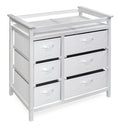Modern Baby Changing Table with 6 Drawers - Organized Diaper Station
