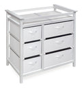Badger Basket Modern Baby Changing Table with 6 Storage Drawers