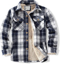 Men's Sherpa Lined Flannel Shirt Jacket Plaid - Warm Everyday Layer no