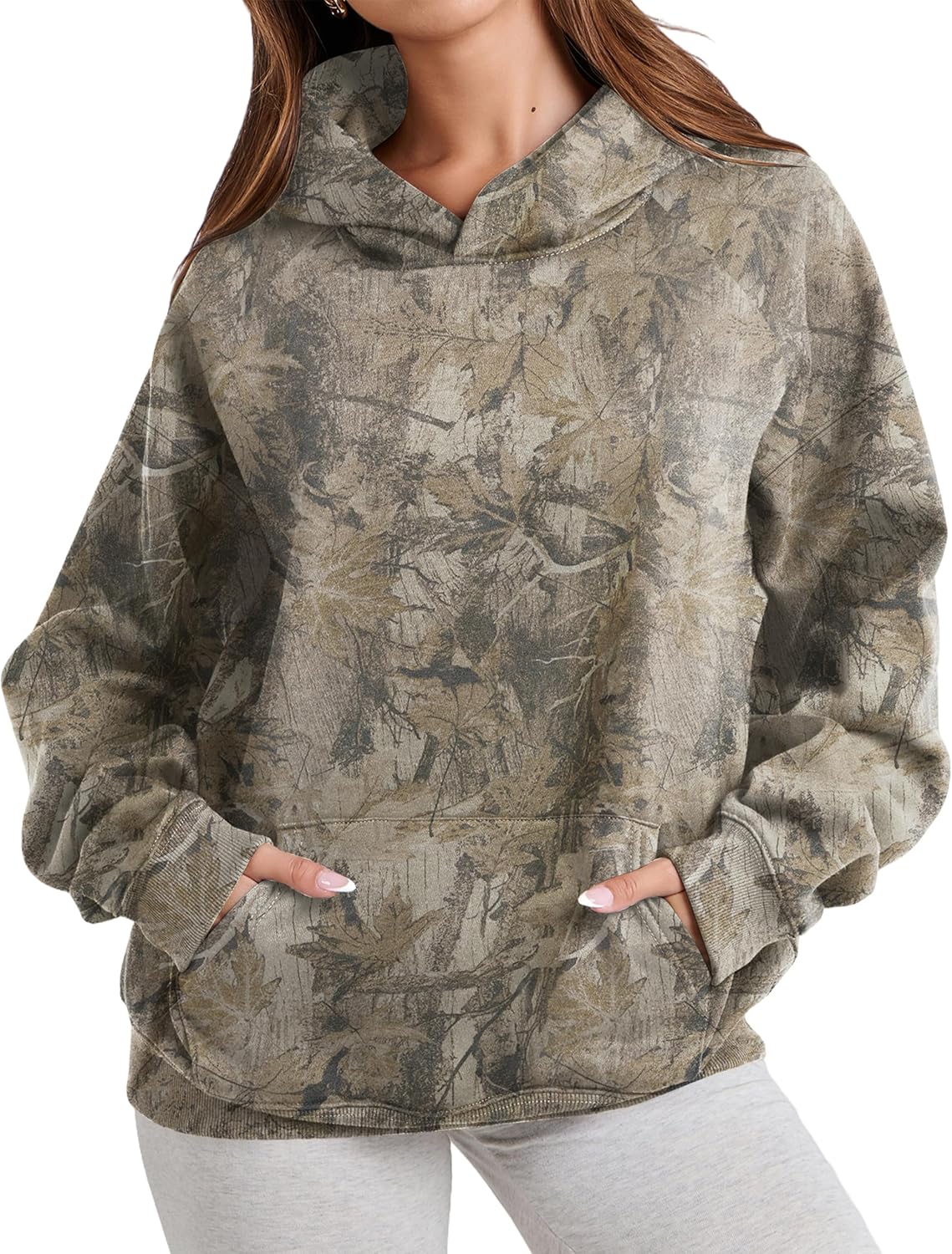 Maple Leaf Camo Oversized Hoodie for Cozy Style