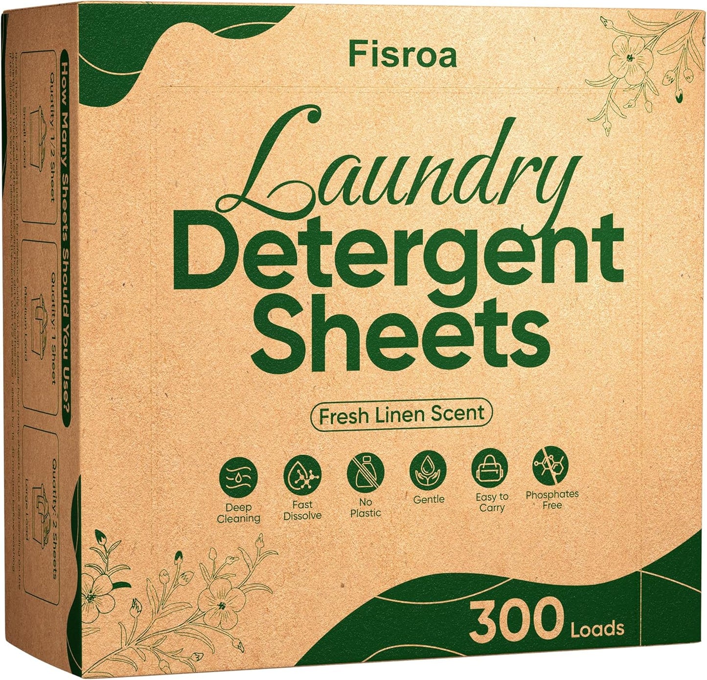 Fisroa Eco-Friendly Laundry Sheets - 300 Loads