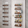 Over the Door Pantry Organizer White 6-Tier - Adjustable Wooden