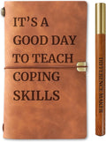 Counselor Gifts Journal Pen Set - Leather Refillable Notebook