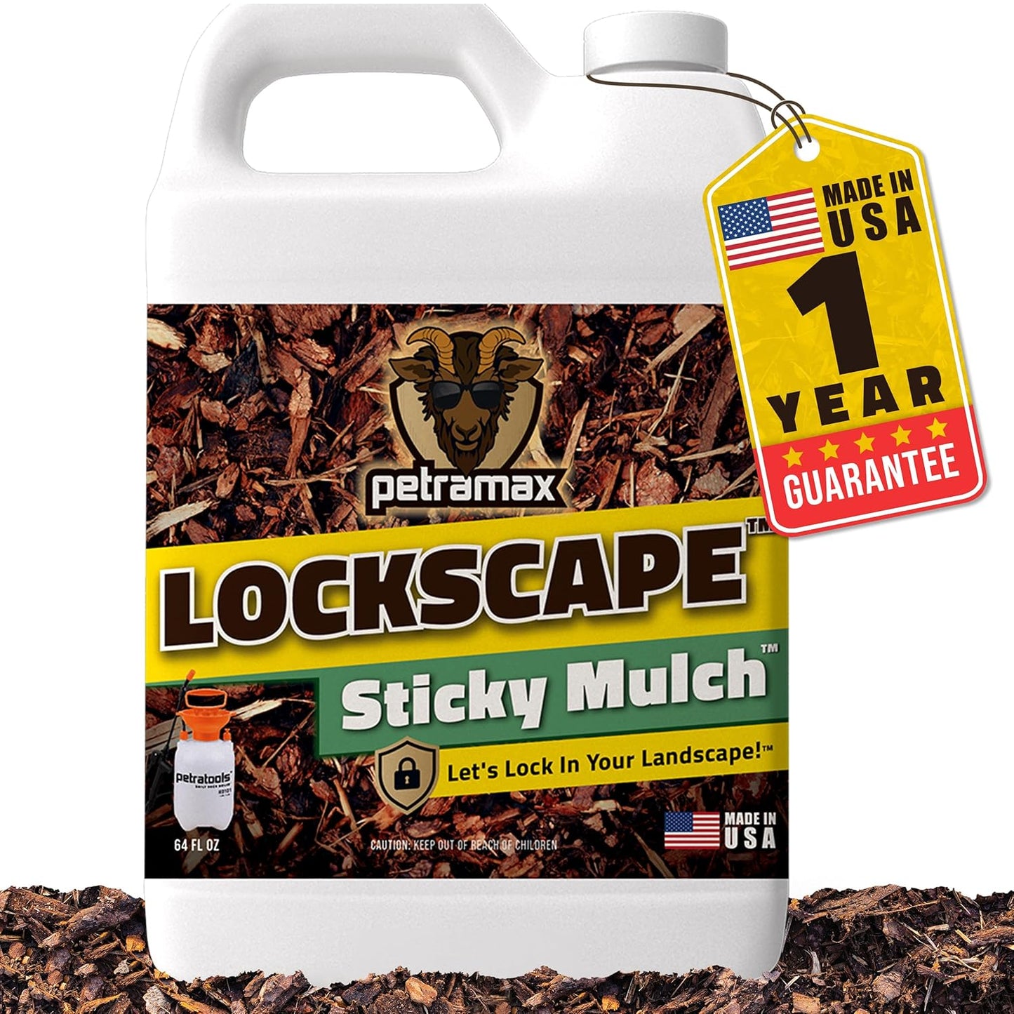 Lockscape Sticky Mulch Glue for Landscaping - Non-Toxic & Strong