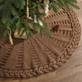 36 in Christmas Tree Skirt - Braided Cable Knit Tan Tree Skirt