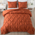 Andency California King Comforter Set Burnt Orange - Pinch Pleat
