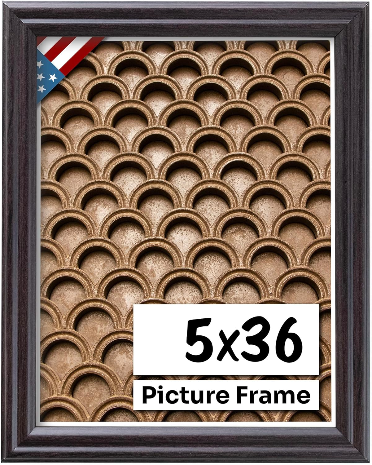 Coffee Brown 5x36 Picture Frame - Handmade Solid Wood Frame