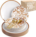 Trendables Fancy Plastic Dinnerware Set 200 Pc for 40 Guests - Elegant
