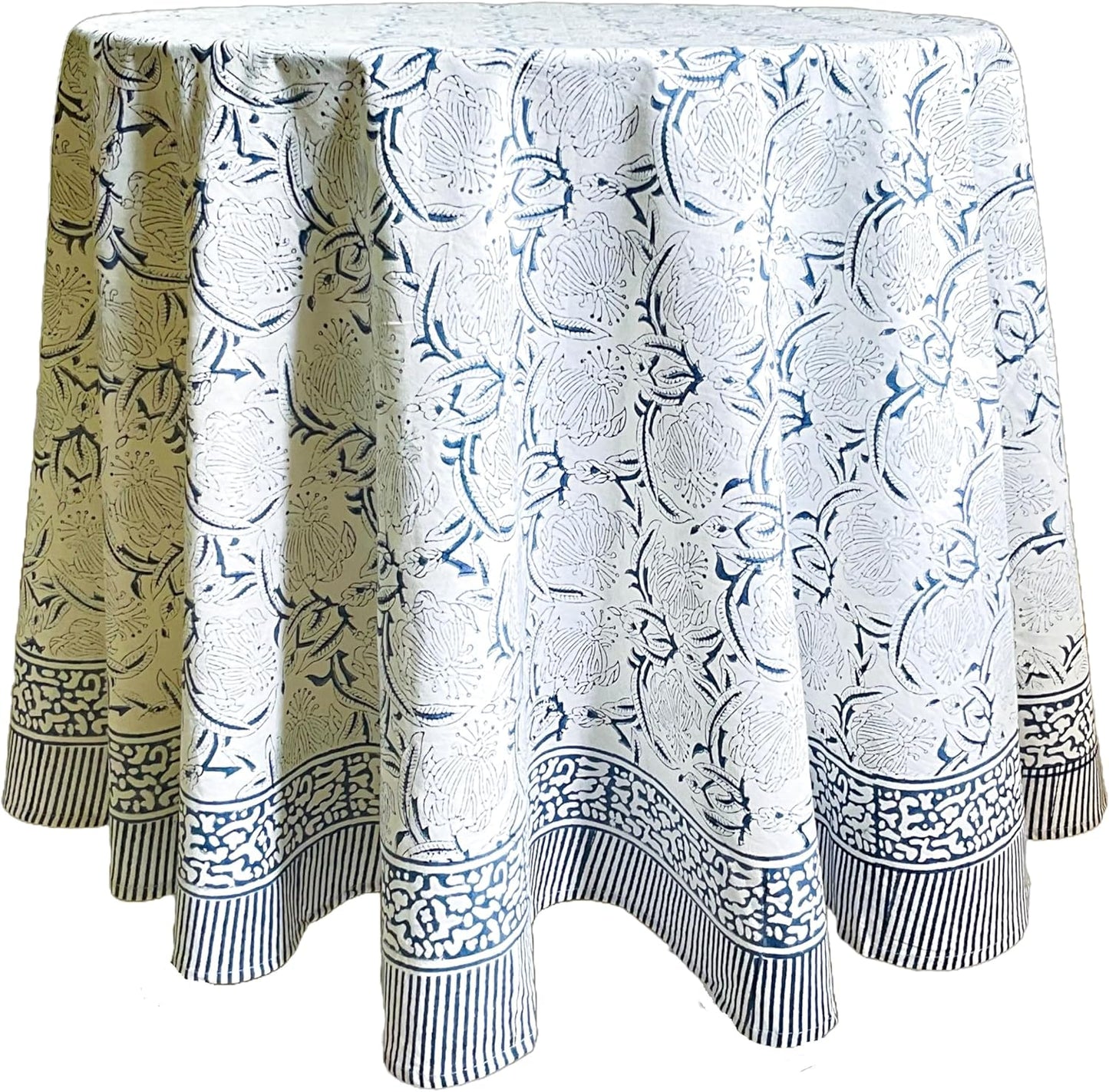 Santorini 100% Cotton Round Boho Tablecloth for All Occasions
