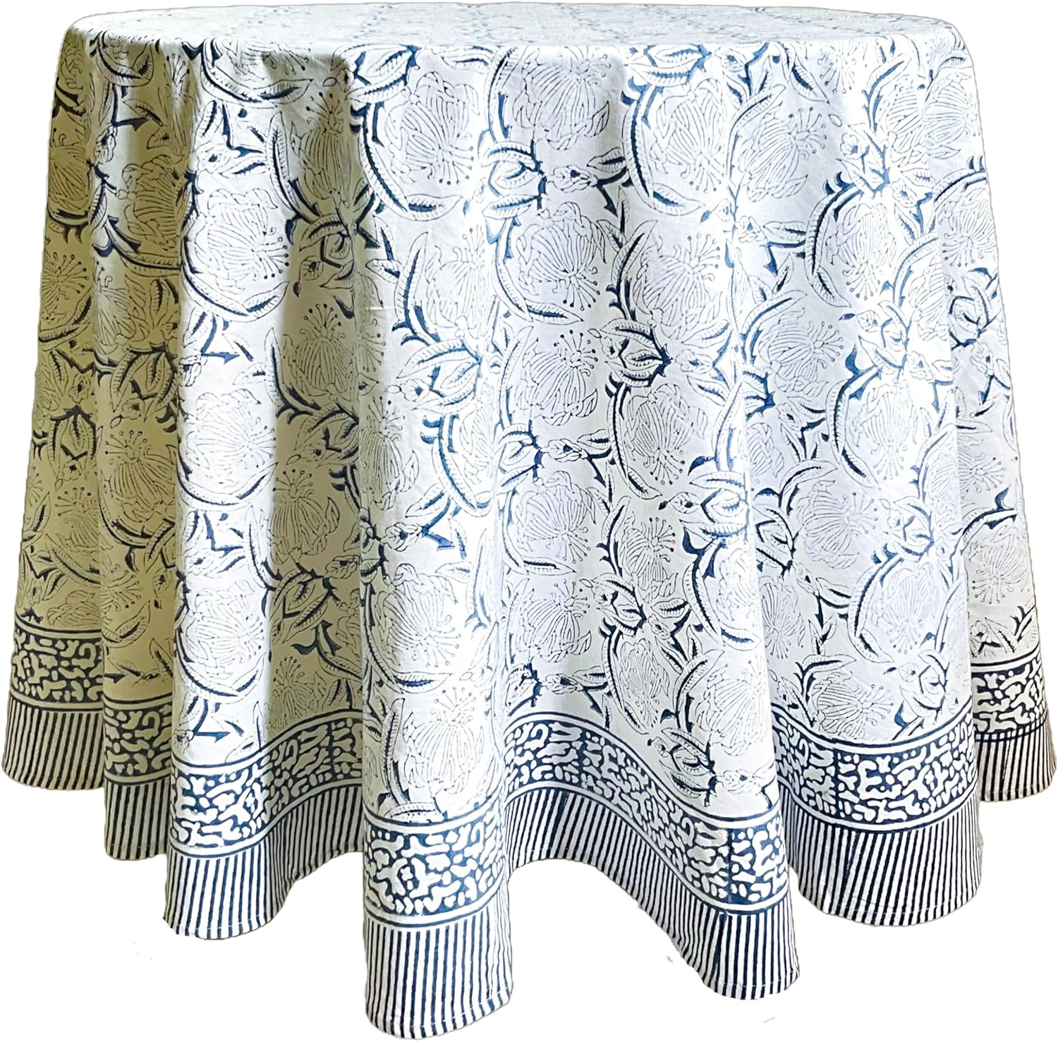 Santorini 100% Cotton Round Boho Tablecloth for All Occasions