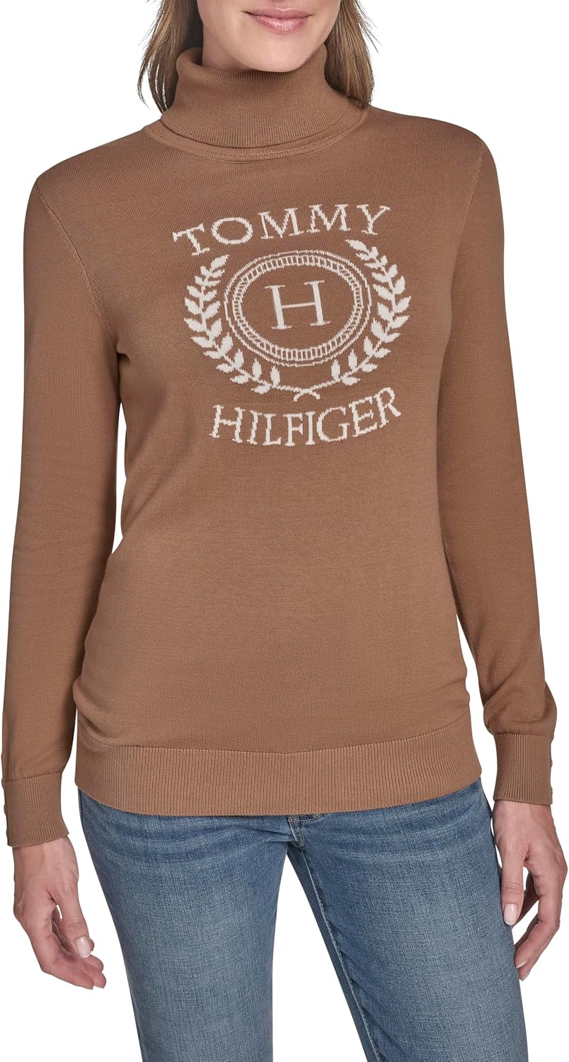 Tommy Hilfiger Womens Long Sleeve Cotton Turtleneck Sweater