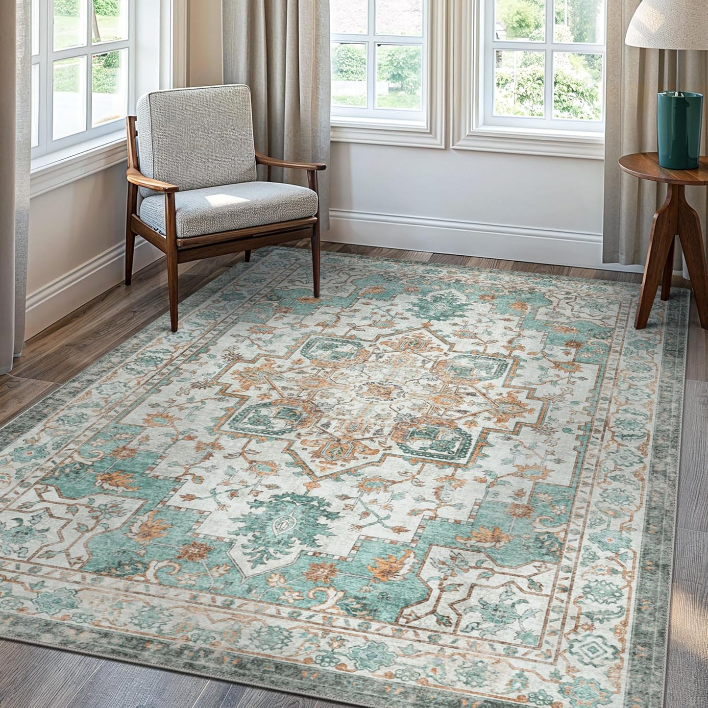 GENIMO 8x10 Area Rugs for Living Room, Vintage Non Slip Design