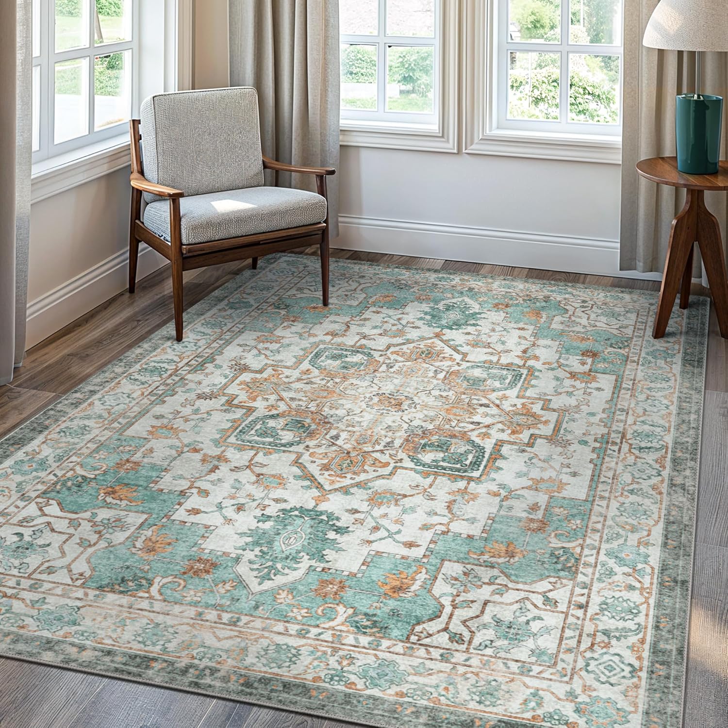 GENIMO 8x10 Area Rugs for Living Room, Vintage Non Slip Design