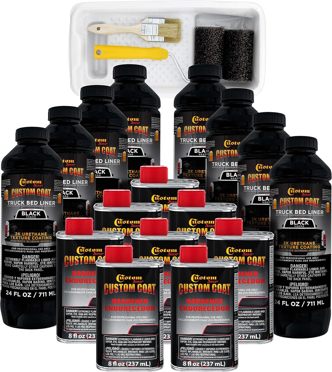 Custom Coat Black 2 Gallon Truck Bed Liner Kit for Durability