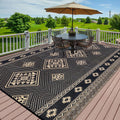 Outdoor Rug 8x10 ft Reversible Waterproof Patio Mat - Durable RV Mat