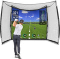 Range Cage 10 x 8 ft Golf Practice Hitting Net - Indoor/Outdoor