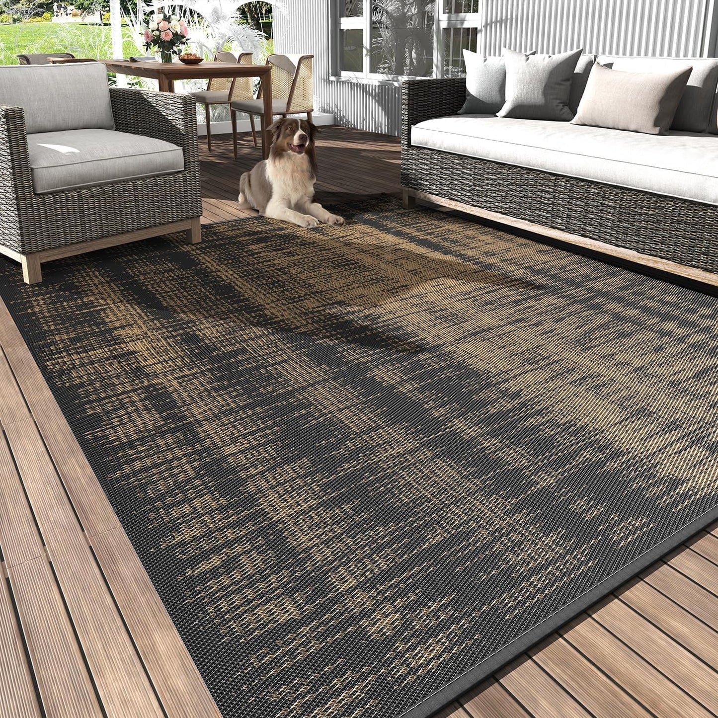 MontVoo Outdoor Rug Waterproof 5x8 ft for Patio and Camping