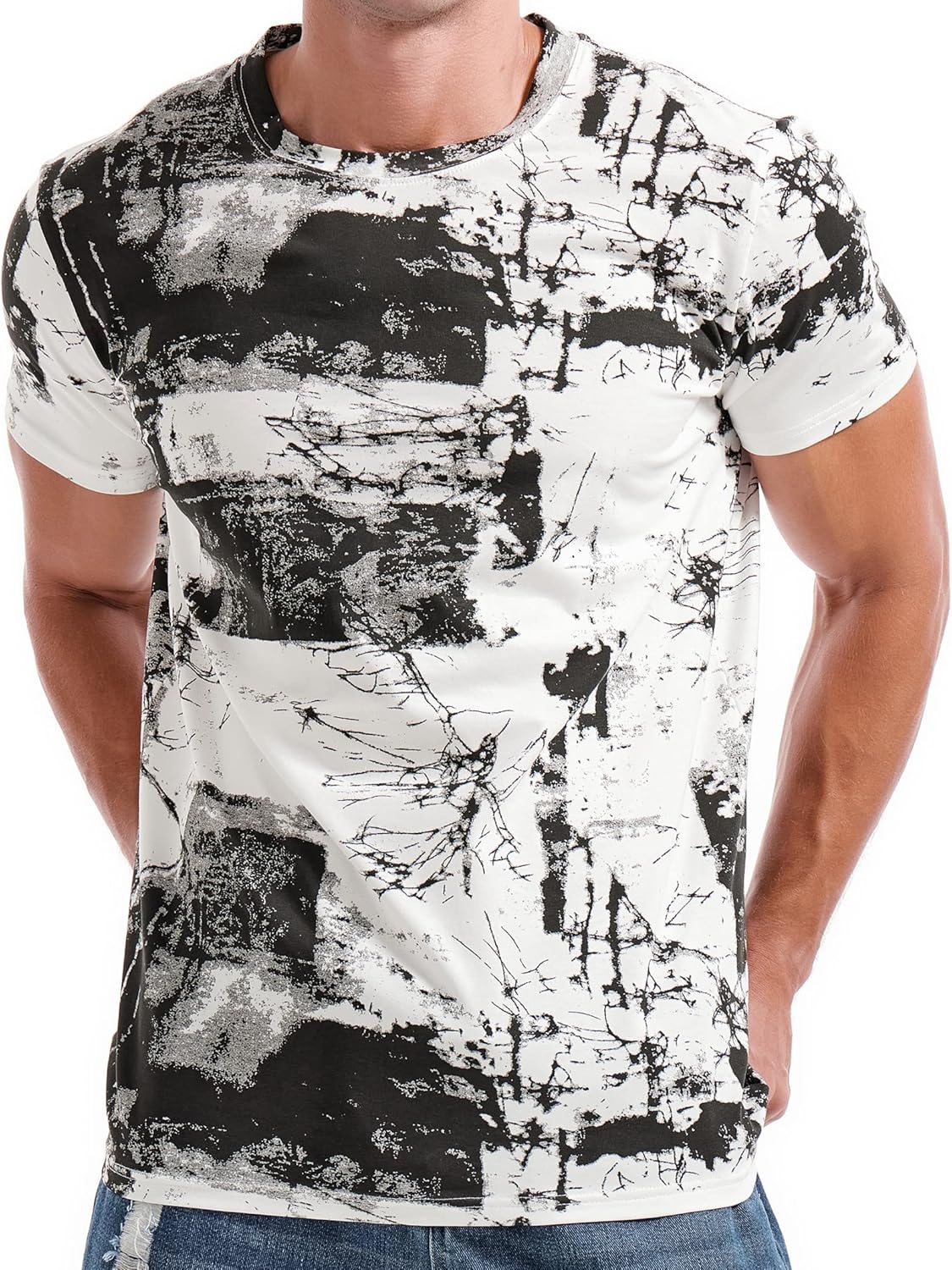 KLIEGOU Mens Hipster Hiphop Tees - Fashion Print T-Shirts