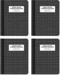 Quad Ruled Composition Book Notebook 4-Pack - Sturdy Graph Paper