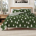 Twin/Twin XL Reversible Rustic Lodge Olive Bedspread Quilt - All