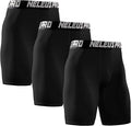 NELEUS Men's 3 Pack Performance Compression Shorts - Pockets & Dry Fit