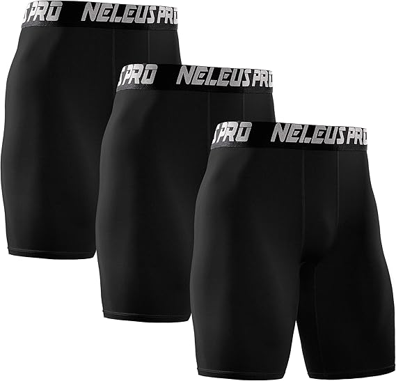 NELEUS Men's 3 Pack Performance Compression Shorts for Athletes