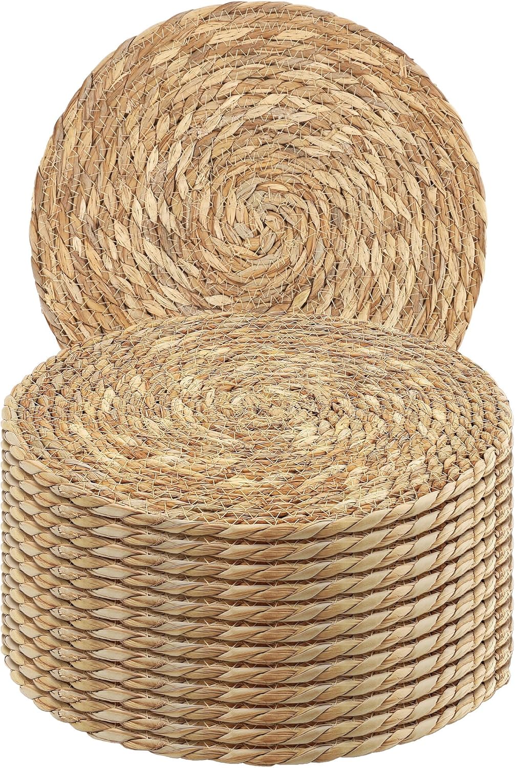 Set of 12 Round Woven Placemats for Stylish Dining Experience