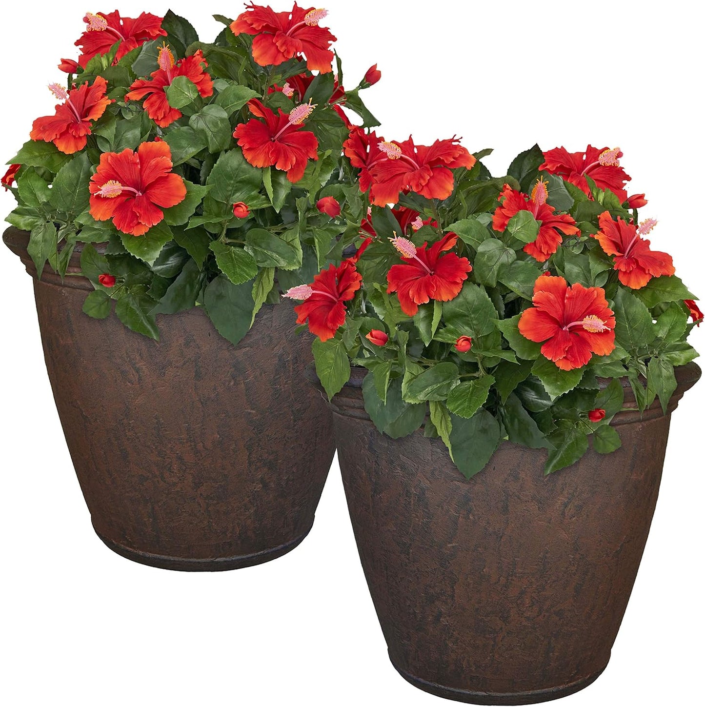 Sunnydaze 24-Inch Anjelica Large Plastic Pot for Plants - 2pk