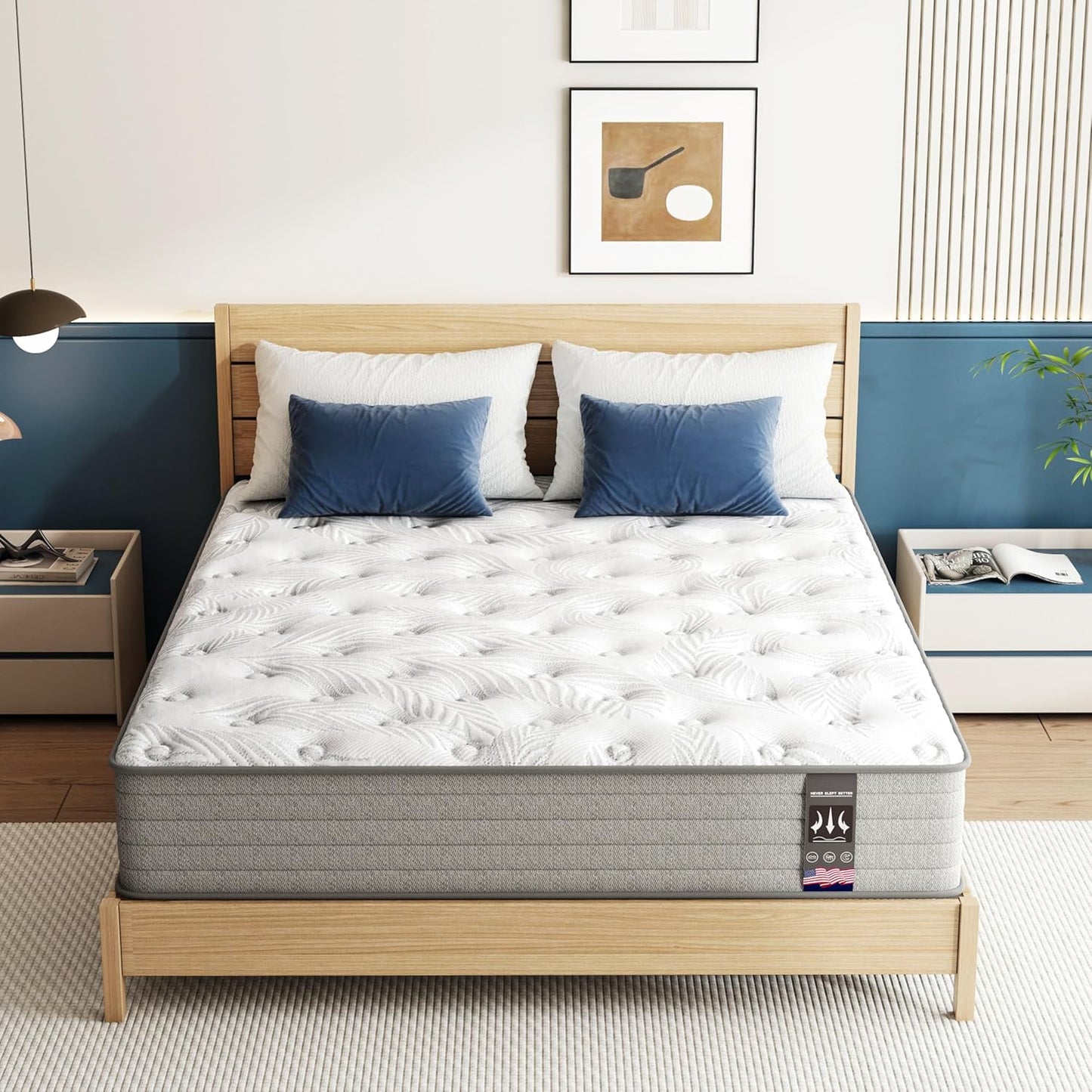 Full Size Mattress 12 Inch with Hybrid Memory Foam and Springs
