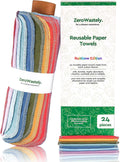 Reusable Paper Towels Value Pack of 24 - Soft, Absorbent, Washable