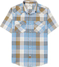 Viscose Bamboo Plaid Pearl Snap Western Shirt for Men - Breathable
