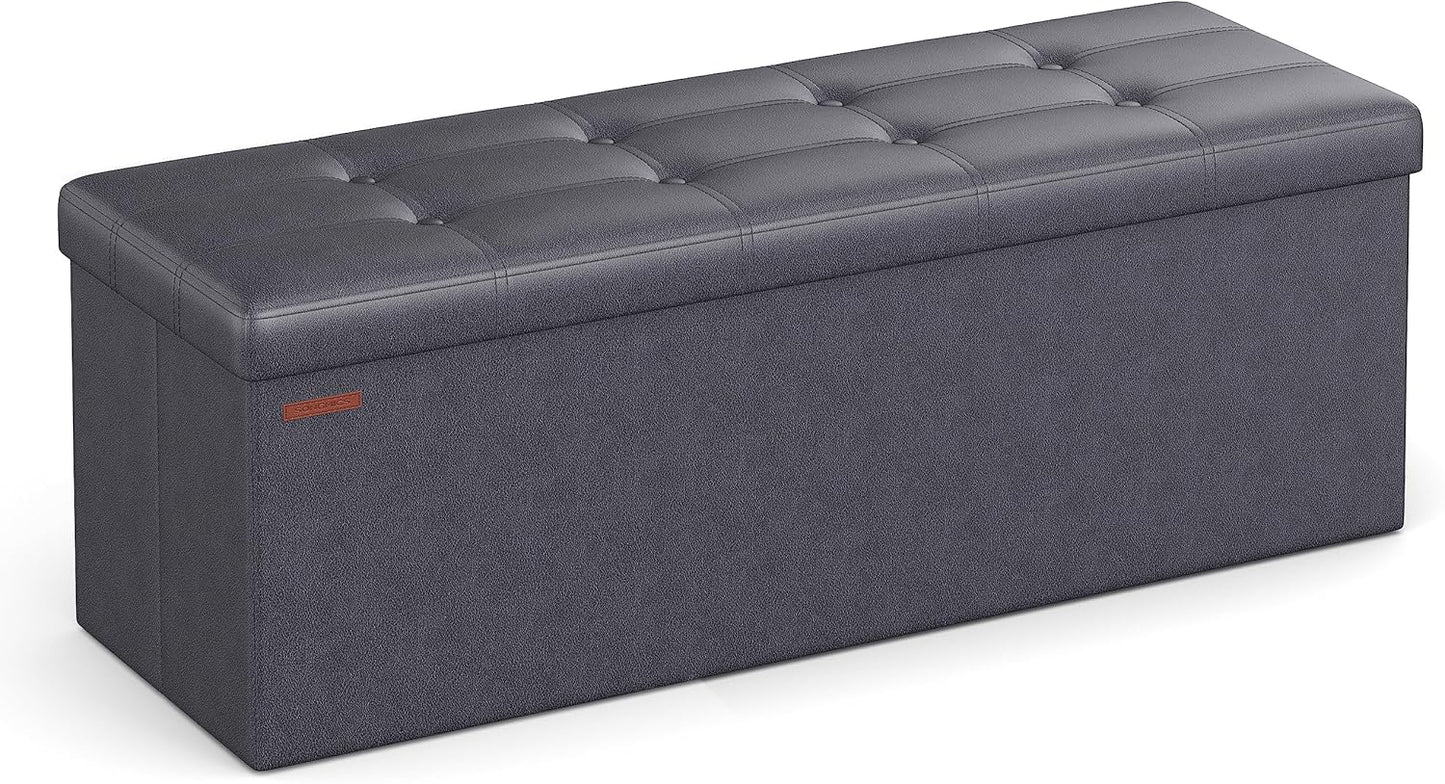 SONGMICS Mazie Collection 43in Folding Storage Ottoman Bench