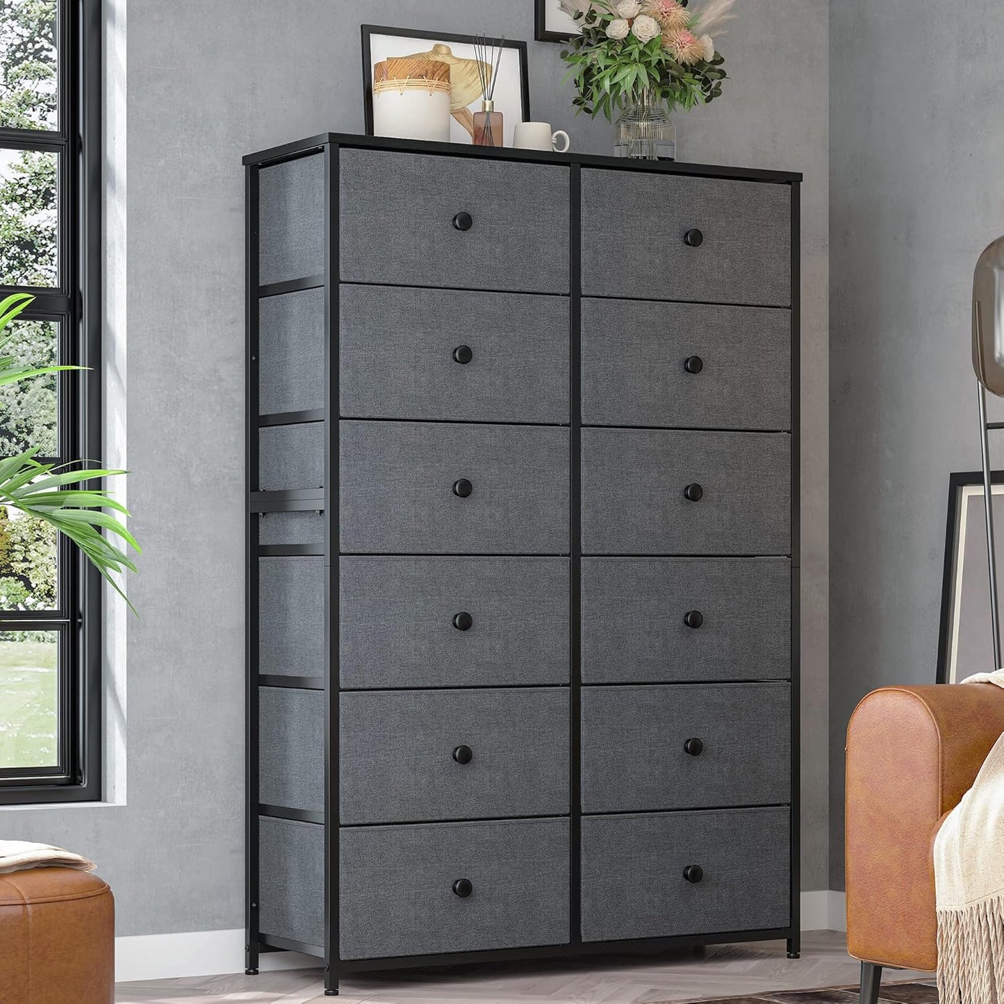 EnHomee Dresser with 12 Drawers for Bedroom Storage Needs