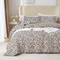 mixinni Black Brown Leopard Print Comforter Set Queen - Ultra Soft All