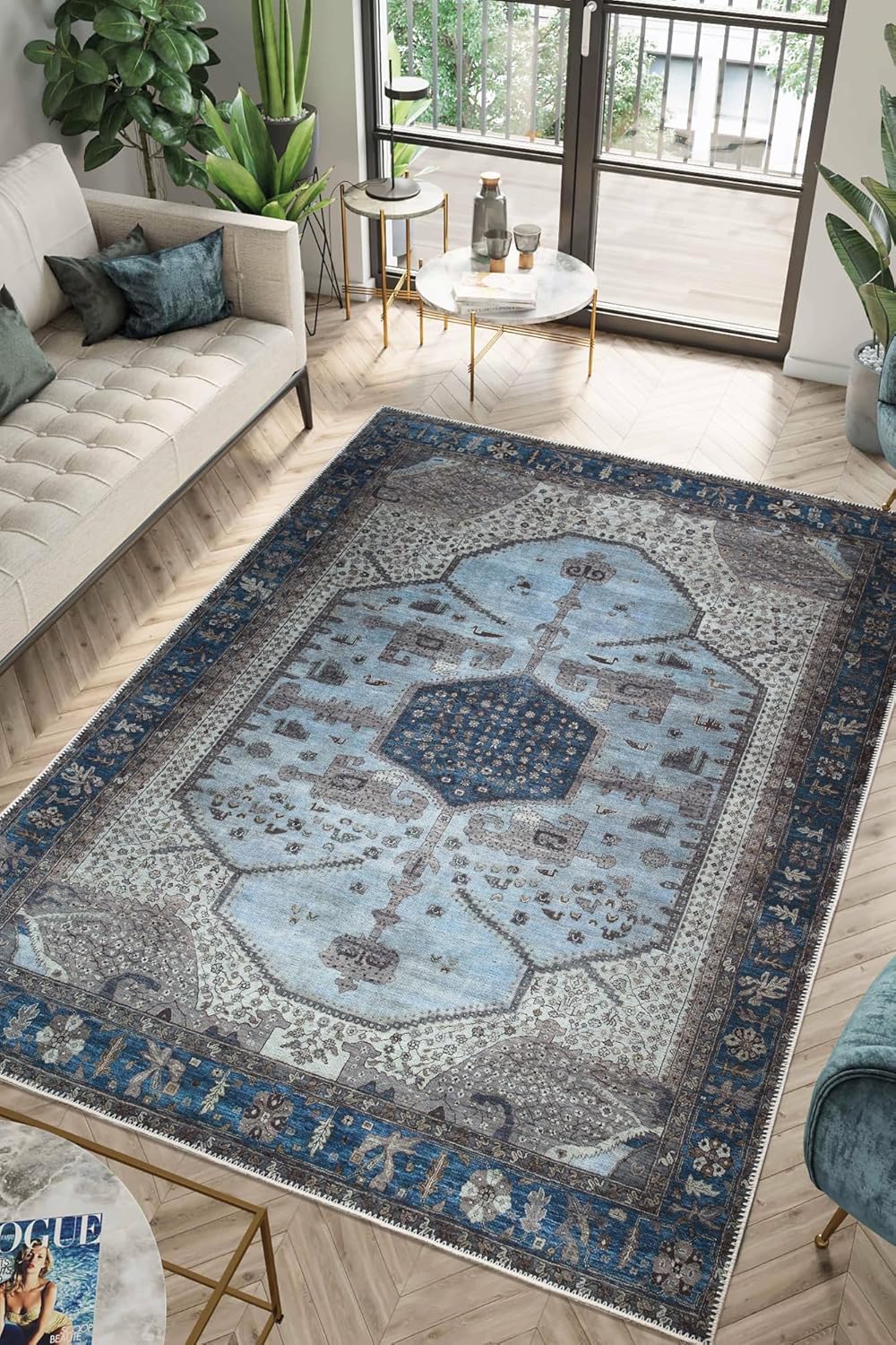 Keen Home Design 8x10 Rug - Vintage Machine Washable Area Rug