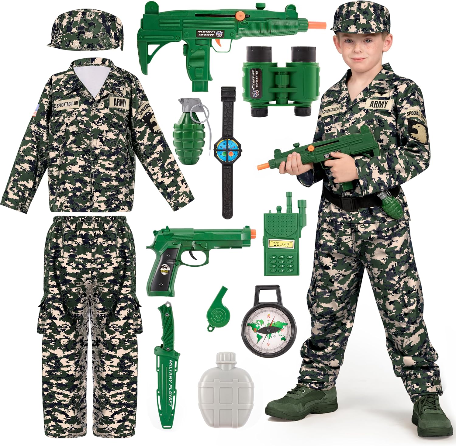 Spooktacular Creations Army Costume for Boys - Military DressUp