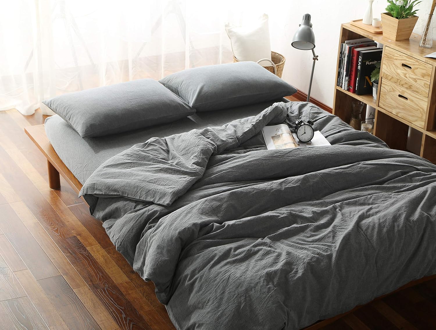 F.Y.Dreams 100% Washed Cotton Duvet Cover for Weighted Blankets