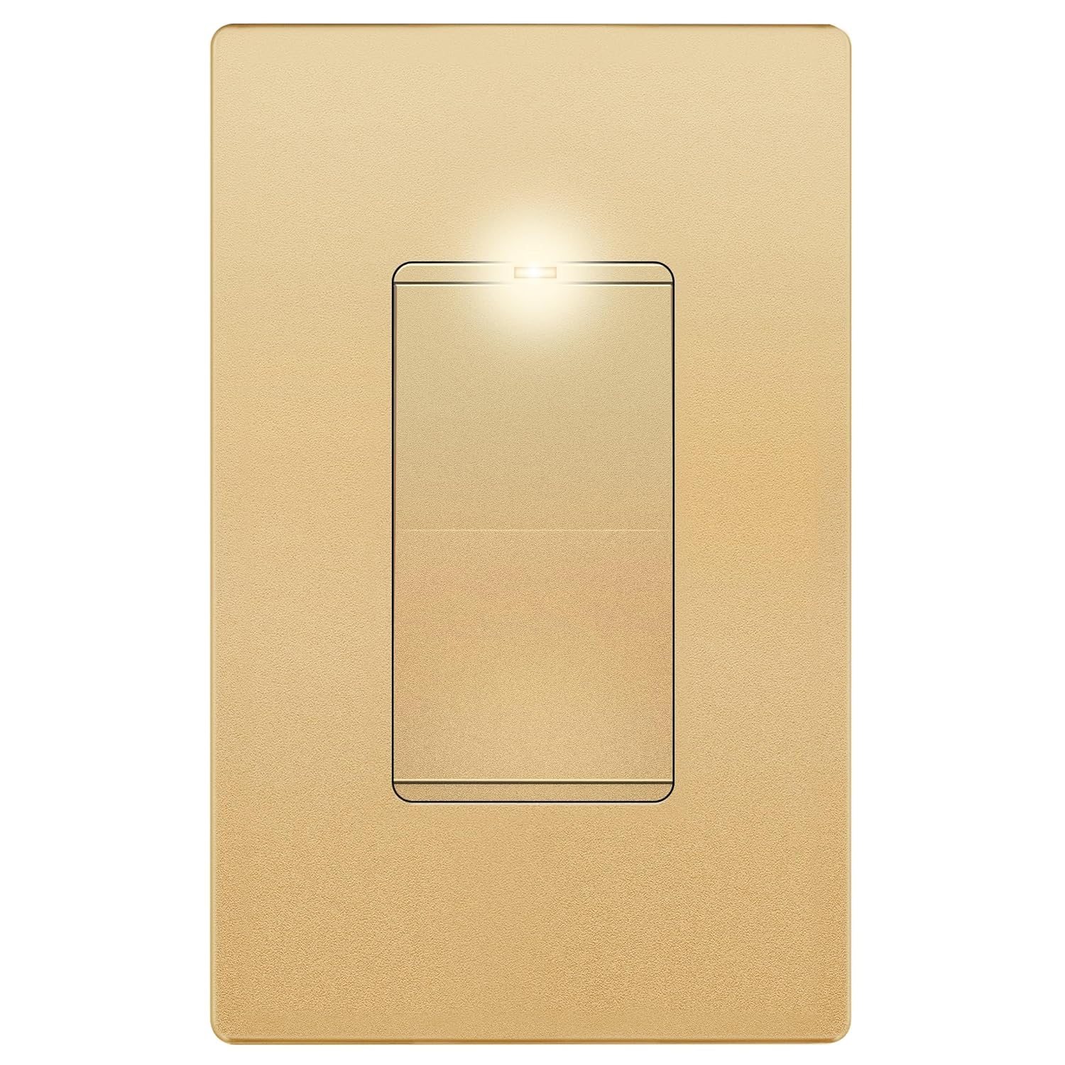 LIDER Minimalist Design Lighted Decorator Switch in Gold Finish