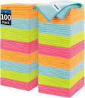 Microfiber Cleaning Cloth 100 Pack - Lint Free 12in x 12in Towels