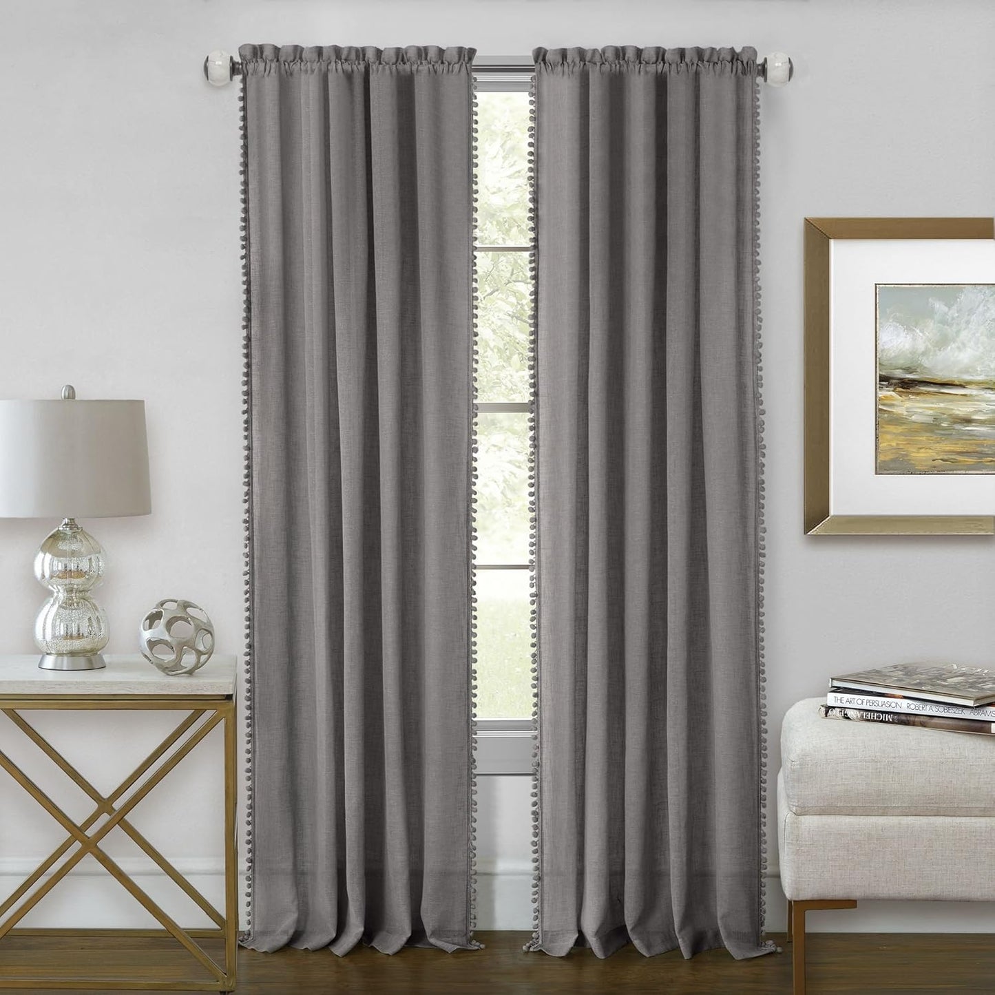 Wallace Grey Window Curtain 52 x 64 - Elegant Style!