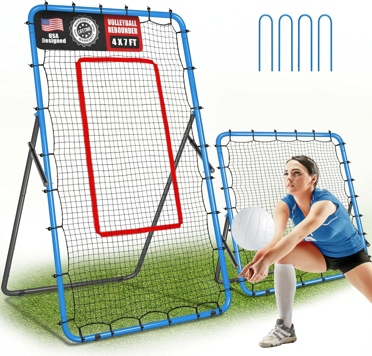 2-in-1 Volleyball Rebounder Net System for Effective Training