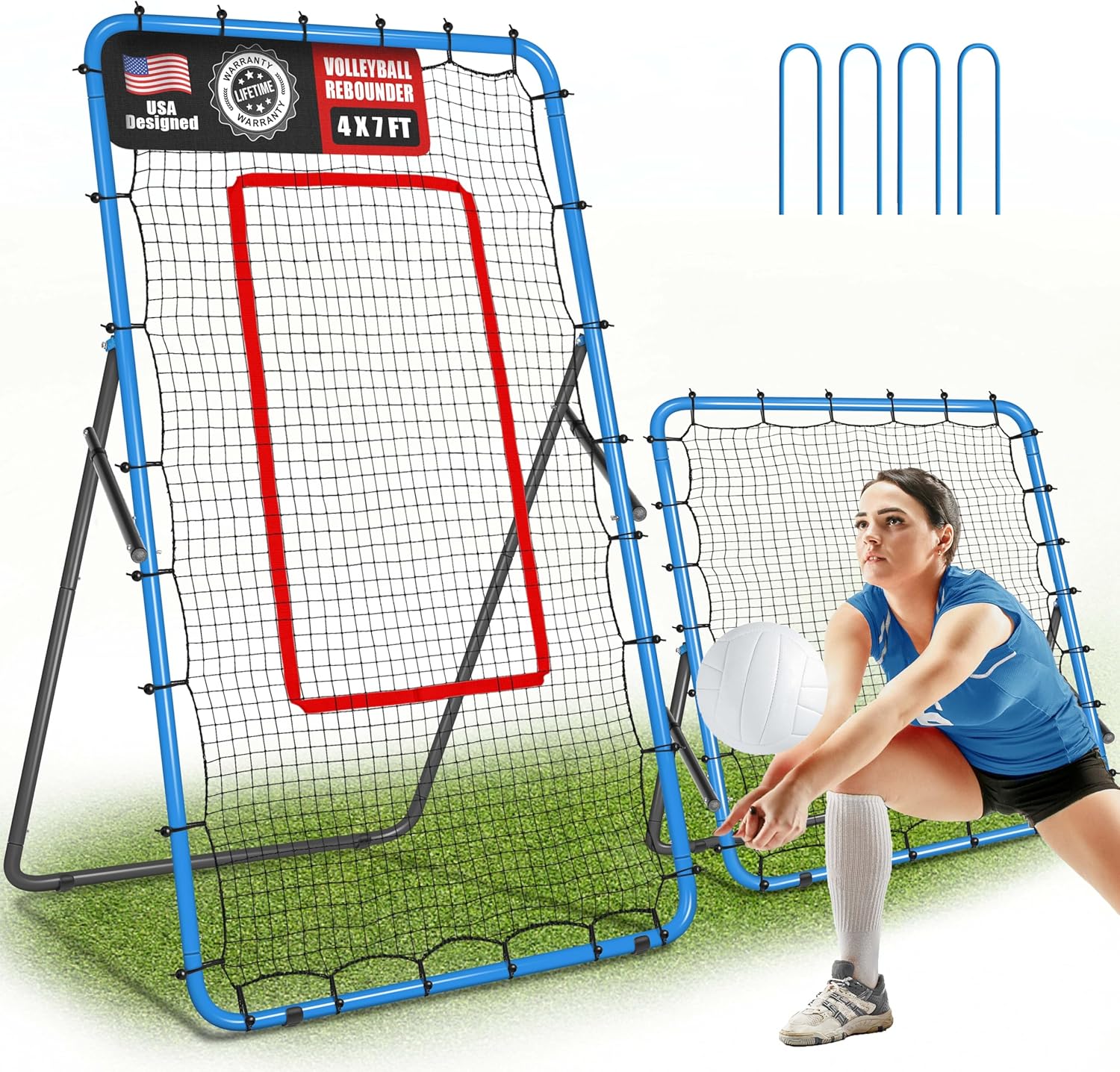 2-in-1 Volleyball Rebounder Net System for Effective Training