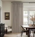 Burlywood Pinch Pleated Long Curtains 105 Inch Taupe Linen